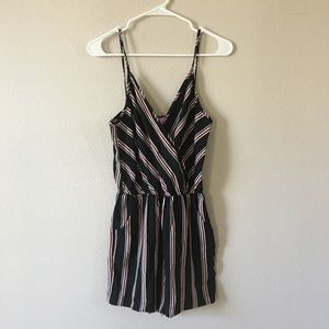 NWT Ci Sono Black/Red Striped Romper